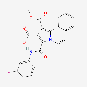 molecular formula C23H17FN2O5 B12042132 Dimethyl 3-((3-fluorophenyl)carbamoyl)pyrrolo[2,1-a]isoquinoline-1,2-dicarboxylate 