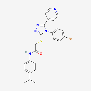 molecular formula C24H22BrN5OS B12042220 2-{[4-(4-bromophenyl)-5-(pyridin-4-yl)-4H-1,2,4-triazol-3-yl]sulfanyl}-N-[4-(propan-2-yl)phenyl]acetamide CAS No. 477330-77-1