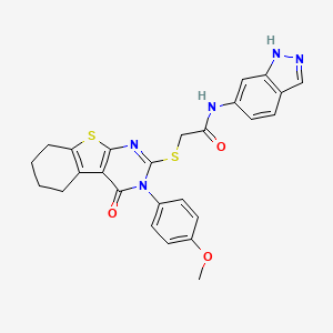 N-(1H-indazol-6-yl)-2-{[3-(4-methoxyphenyl)-4-oxo-3,4,5,6,7,8-hexahydro[1]benzothieno[2,3-d]pyrimidin-2-yl]sulfanyl}acetamide