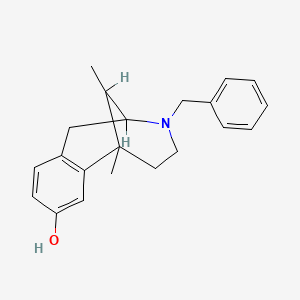 molecular formula C21H25NO B1204227 3-Benzyl-1,2,3,4,5,6-hexahydro-6,11-dimethyl-2,6-methano-3-benzazocin-8-ol CAS No. 22185-52-0