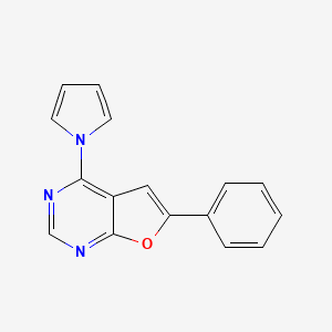 molecular formula C16H11N3O B1204228 6-苯基-4-(1-吡咯基)呋喃[2,3-d]嘧啶 