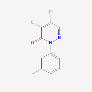 molecular formula C11H8Cl2N2O B1204231 4,5-二氯-2-(间甲苯基)嘧啶并哒嗪-3(2H)-酮 CAS No. 41931-13-9
