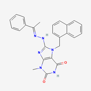 molecular formula C25H22N6O2 B12042349 3-methyl-7-(1-naphthylmethyl)-8-[(2E)-2-(1-phenylethylidene)hydrazino]-3,7-dihydro-1H-purine-2,6-dione CAS No. 478252-60-7