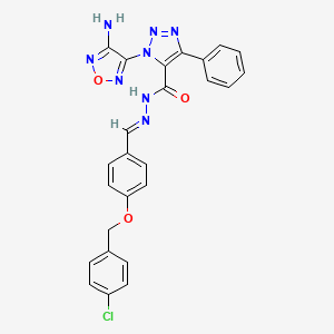 molecular formula C25H19ClN8O3 B12042432 1-(4-Amino-1,2,5-oxadiazol-3-YL)-N'-((E)-{4-[(4-chlorobenzyl)oxy]phenyl}methylidene)-4-phenyl-1H-1,2,3-triazole-5-carbohydrazide CAS No. 478250-82-7