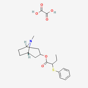 molecular formula C20H27NO6S B12042467 [(1S,5R)-8-methyl-8-azabicyclo[3.2.1]octan-3-yl] 2-phenylsulfanylbutanoate;oxalic acid 