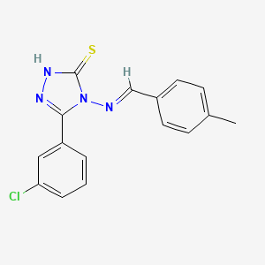 molecular formula C16H13ClN4S B12042511 5-(3-Chlorophenyl)-4-((4-methylbenzylidene)amino)-4H-1,2,4-triazole-3-thiol CAS No. 478255-12-8