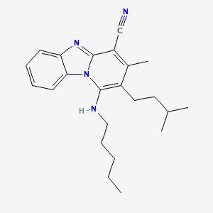 molecular formula C23H30N4 B12042571 3-Methyl-2-(3-methylbutyl)-1-(pentylamino)pyrido[1,2-a]benzimidazole-4-carbonitrile 