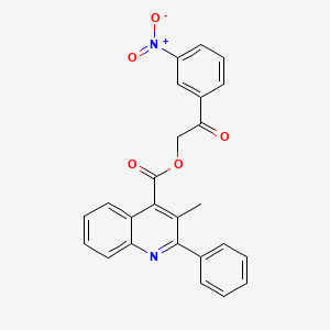 molecular formula C25H18N2O5 B12042573 2-(3-Nitrophenyl)-2-oxoethyl 3-methyl-2-phenylquinoline-4-carboxylate CAS No. 355421-96-4