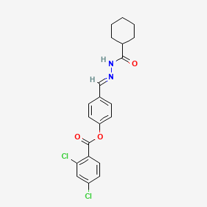 [4-[(E)-(cyclohexanecarbonylhydrazinylidene)methyl]phenyl] 2,4-dichlorobenzoate