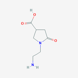 molecular formula C7H12N2O3 B12042600 1-(2-Aminoethyl)-5-oxopyrrolidine-3-carboxylic acid 