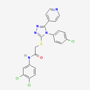 molecular formula C21H14Cl3N5OS B12042629 2-[[4-(4-chlorophenyl)-5-pyridin-4-yl-1,2,4-triazol-3-yl]sulfanyl]-N-(3,4-dichlorophenyl)acetamide CAS No. 476484-06-7