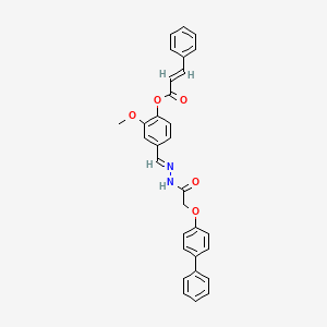 molecular formula C31H26N2O5 B12042692 [2-methoxy-4-[(E)-[[2-(4-phenylphenoxy)acetyl]hydrazinylidene]methyl]phenyl] (E)-3-phenylprop-2-enoate CAS No. 477730-04-4