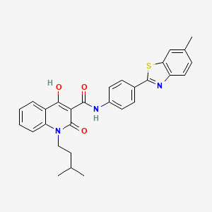 4-Hydroxy-1-isopentyl-N-[4-(6-methyl-1,3-benzothiazol-2-YL)phenyl]-2-oxo-1,2-dihydro-3-quinolinecarboxamide