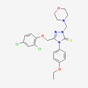 molecular formula C22H24Cl2N4O3S B12042708 5-[(2,4-Dichlorophenoxy)methyl]-4-(4-ethoxyphenyl)-2-(4-morpholinylmethyl)-2,4-dihydro-3H-1,2,4-triazole-3-thione 