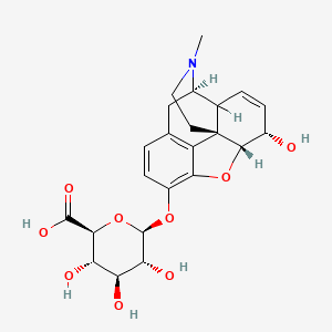 molecular formula C23H27NO9 B12042717 (2S,3S,4S,5R,6S)-6-[[(4R,7S,7aR,12bS)-7-hydroxy-3-methyl-2,4,4a,7,7a,13-hexahydro-1H-4,12-methanobenzofuro[3,2-e]isoquinolin-9-yl]oxy]-3,4,5-trihydroxyoxane-2-carboxylic acid 