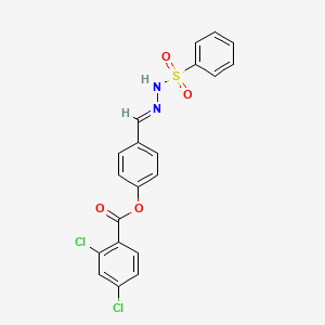 4-(2-(Phenylsulfonyl)carbohydrazonoyl)phenyl 2,4-dichlorobenzoate