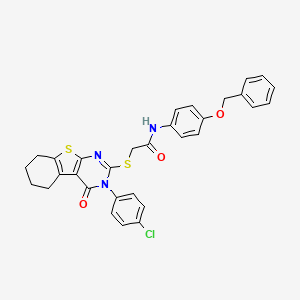 N-[4-(benzyloxy)phenyl]-2-{[3-(4-chlorophenyl)-4-oxo-3,4,5,6,7,8-hexahydro[1]benzothieno[2,3-d]pyrimidin-2-yl]sulfanyl}acetamide