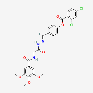 [4-[(E)-[[2-[(3,4,5-trimethoxybenzoyl)amino]acetyl]hydrazinylidene]methyl]phenyl] 2,4-dichlorobenzoate