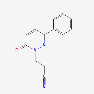 molecular formula C13H11N3O B12042757 1(6H)-Pyridazinepropanenitrile, 6-oxo-3-phenyl- CAS No. 59594-38-6