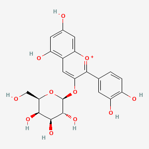 molecular formula C21H21O11+ B1204280 Cyanidin 3-O-galactoside CAS No. 142506-26-1