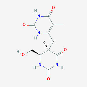 molecular formula C12H16N4O5 B1204286 6-{[4-(Hydroxymethyl)-5-methyl-2,6-dioxohexahydropyrimidin-5-YL]methyl}-5-methylpyrimidine-2,4(1H,3H)-dione 