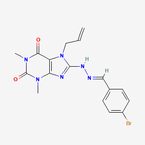 4-Bromobenzaldehyde (7-allyl-1,3-dimethyl-2,6-dioxo-2,3,6,7-tetrahydro-1H-purin-8-YL)hydrazone