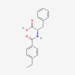 molecular formula C18H19NO3 B1204299 (2S)-2-[(4-ethylbenzoyl)amino]-3-phenylpropanoic acid 
