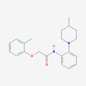 molecular formula C21H26N2O2 B1204300 2-(2-methylphenoxy)-N-[2-(4-methyl-1-piperidinyl)phenyl]acetamide 