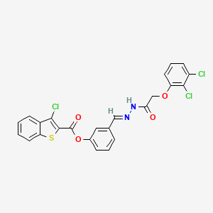 3-((E)-{2-[2-(2,3-Dichlorophenoxy)acetyl]hydrazono}methyl)phenyl 3-chloro-1-benzothiophene-2-carboxylate