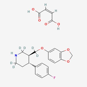 rac-trans-Paroxetine-D6 Maleate; (3RS,4SR)-3-[(1,3-Benzodioxol-5-yloxy)(dideuterio)methyl]-2,2,6,6,-tetradeuterio-4-(4-fluorophenyl)piperidine Maleate