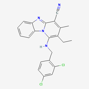 1-[(2,4-Dichlorobenzyl)amino]-2-ethyl-3-methylpyrido[1,2-a]benzimidazole-4-carbonitrile