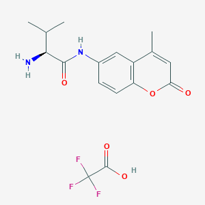 molecular formula C17H19F3N2O5 B12043136 L-Valine 7-amido-4-methylcoumarin trifluoroacetate 