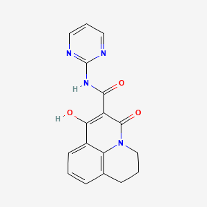 molecular formula C17H14N4O3 B12043175 7-Hydroxy-5-oxo-N-(2-pyrimidinyl)-2,3-dihydro-1H,5H-pyrido[3,2,1-IJ]quinoline-6-carboxamide 