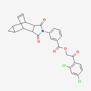 molecular formula C26H19Cl2NO5 B12043241 2-(2,4-dichlorophenyl)-2-oxoethyl 3-(1,3-dioxooctahydro-4,6-ethenocyclopropa[f]isoindol-2(1H)-yl)benzoate 