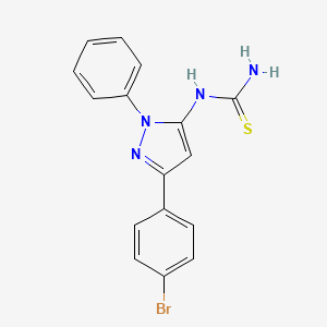 molecular formula C16H13BrN4S B12043291 1-(3-(4-Bromophenyl)-1-phenyl-1H-pyrazol-5-yl)thiourea 