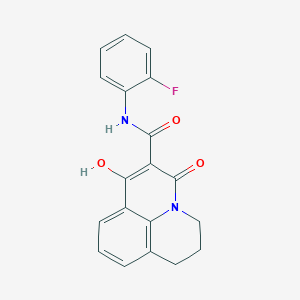 molecular formula C19H15FN2O3 B12043407 N-(2-Fluorophenyl)-7-hydroxy-5-oxo-2,3-dihydro-1H,5H-pyrido[3,2,1-IJ]quinoline-6-carboxamide 