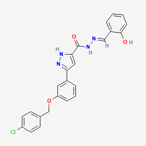 5-{3-[(4-chlorobenzyl)oxy]phenyl}-N'-[(E)-(2-hydroxyphenyl)methylidene]-1H-pyrazole-3-carbohydrazide