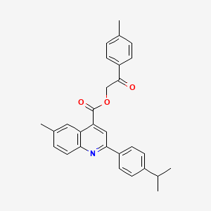 2-(4-Methylphenyl)-2-oxoethyl 6-methyl-2-[4-(propan-2-yl)phenyl]quinoline-4-carboxylate