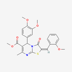 methyl (2E)-5-(3,4-dimethoxyphenyl)-2-(2-methoxybenzylidene)-7-methyl-3-oxo-2,3-dihydro-5H-[1,3]thiazolo[3,2-a]pyrimidine-6-carboxylate