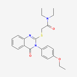 molecular formula C22H25N3O3S B12043478 2-{[3-(4-ethoxyphenyl)-4-oxo-3,4-dihydroquinazolin-2-yl]sulfanyl}-N,N-diethylacetamide CAS No. 477318-83-5