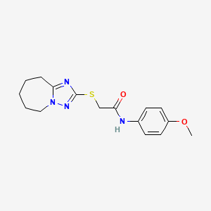 molecular formula C16H20N4O2S B12043510 N-(4-methoxyphenyl)-2-(6,7,8,9-tetrahydro-5H-[1,2,4]triazolo[1,5-a]azepin-2-ylsulfanyl)acetamide 