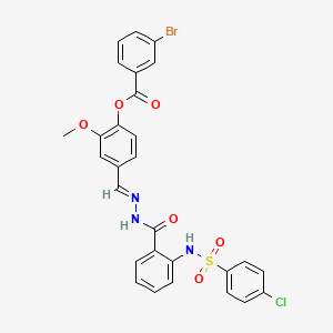 [4-[(E)-[[2-[(4-chlorophenyl)sulfonylamino]benzoyl]hydrazinylidene]methyl]-2-methoxyphenyl] 3-bromobenzoate