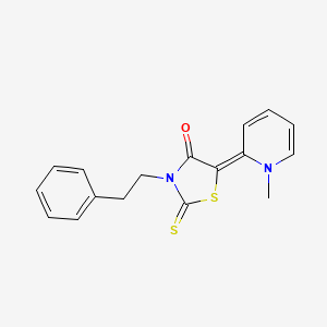 molecular formula C17H16N2OS2 B12043678 (5Z)-5-(1-methylpyridin-2(1H)-ylidene)-3-(2-phenylethyl)-2-thioxo-1,3-thiazolidin-4-one 