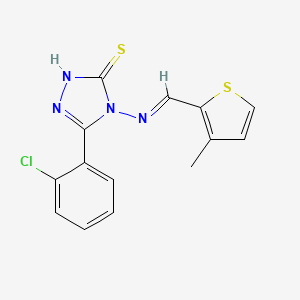 molecular formula C14H11ClN4S2 B12043711 3-(2-Chlorophenyl)-4-(((3-methylthiophen-2-yl)methylene)amino)-1H-1,2,4-triazole-5(4H)-thione CAS No. 478253-87-1