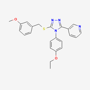 molecular formula C23H22N4O2S B12043763 3-(4-(4-Ethoxyphenyl)-5-((3-methoxybenzyl)thio)-4H-1,2,4-triazol-3-yl)pyridine CAS No. 477329-58-1