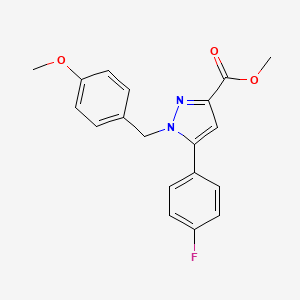 molecular formula C19H17FN2O3 B12043784 Methyl 1-(4-methoxybenzyl)-5-(4-fluorophenyl)-1H-pyrazole-3-carboxylate 