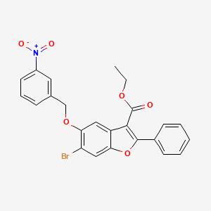 molecular formula C24H18BrNO6 B12043803 Ethyl 6-bromo-5-[(3-nitrobenzyl)oxy]-2-phenyl-1-benzofuran-3-carboxylate 