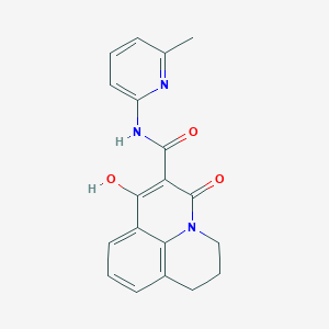 molecular formula C19H17N3O3 B12043813 1-Hydroxy-3-oxo-6,7-dihydro-3H,5H-pyrido[3,2,1-ij]quinoline-2-carboxylic acid (6-methyl-pyridin-2-yl)-amide 