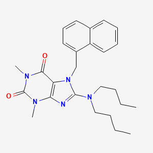 8-(Dibutylamino)-1,3-dimethyl-7-(naphthalen-1-ylmethyl)-1H-purine-2,6(3H,7H)-dione