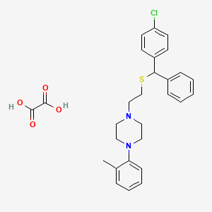 molecular formula C28H31ClN2O4S B1204391 1-(2-(alpha-(p-Chlorophenyl)benzylthio)ethyl)-4-(o-tolyl)piperazine oxalate CAS No. 22663-49-6